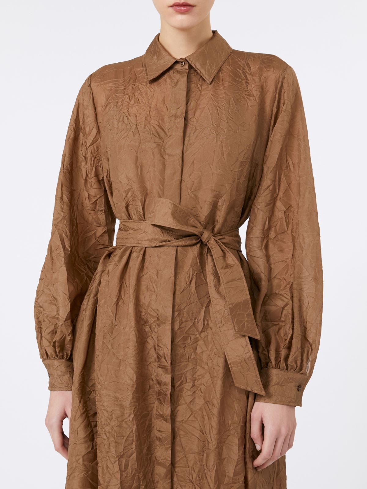 Silk canvas shirt dress - HAZELNUT BROWN - Max Mara - 5
