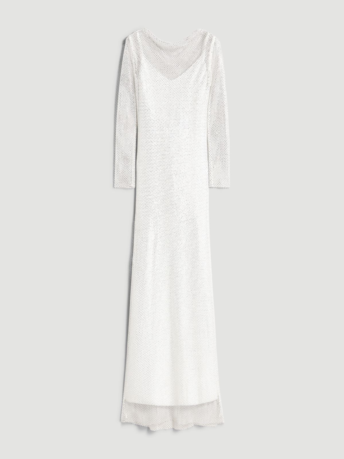 Mit Kristallen besticktes Netzkleid - WEISS - Max Mara
