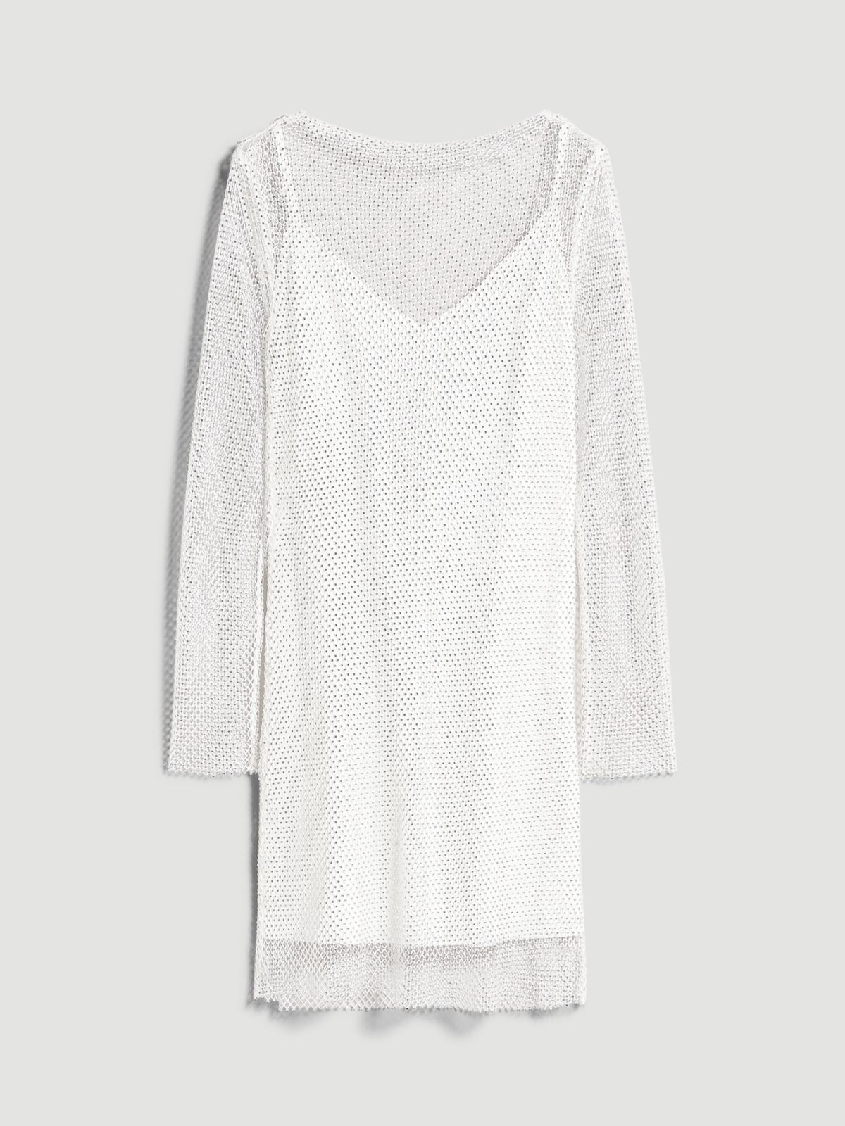 Short embroidered mesh dress with crystals - WHITE - Max Mara - 10