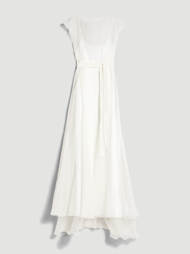 Luftiges Slip-Dress aus Krepon - WEISS - Max Mara
