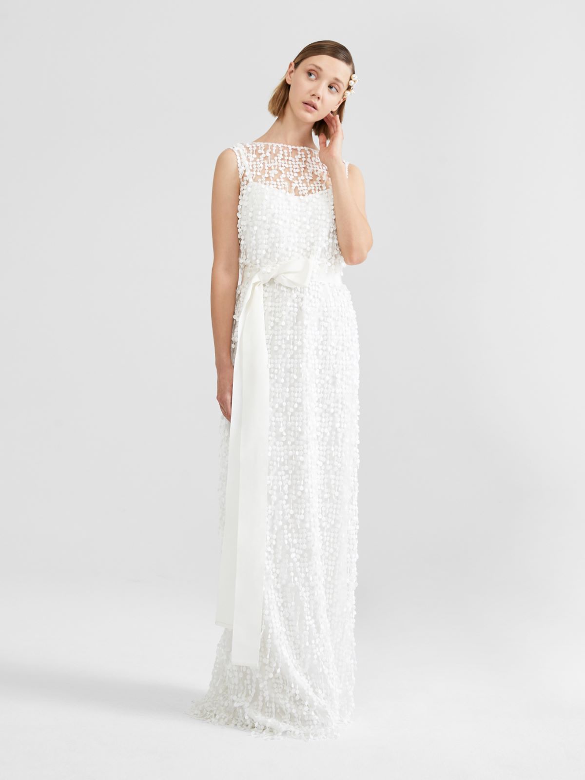 Besticktes Kleid aus Tüll - WEISS - Max Mara - 10