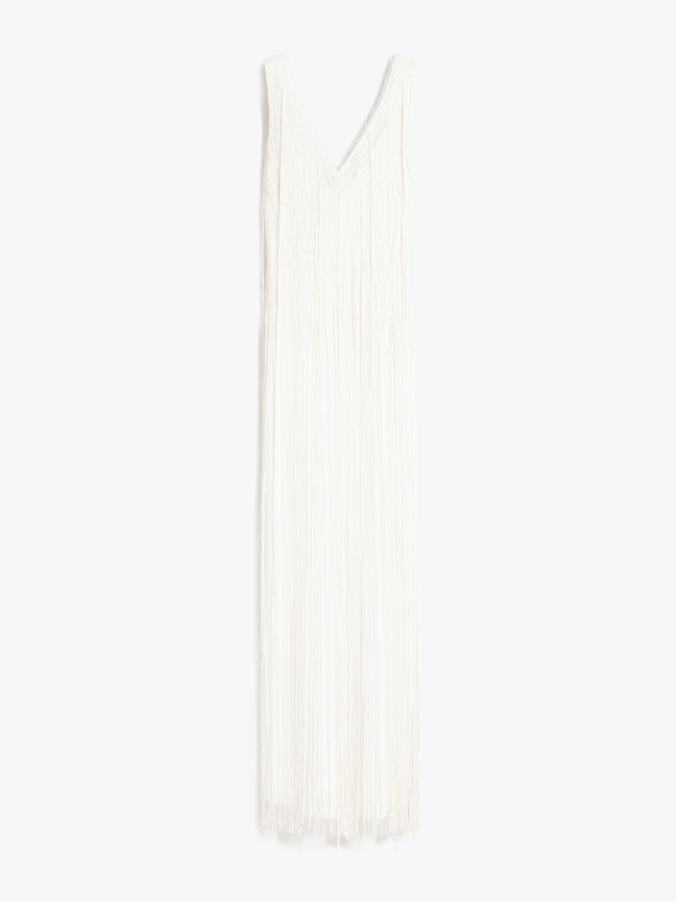 Tüllkleid mit Fransen - WEISS - Max Mara