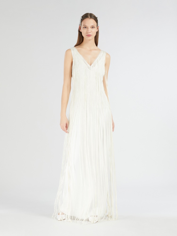 Tüllkleid mit Fransen - WEISS - Max Mara