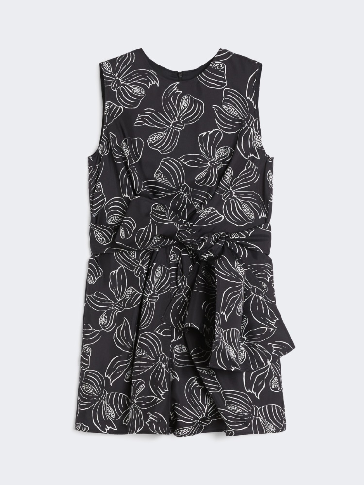 Printed silk playsuit - BLACK WHITE - Max Mara