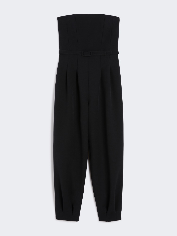 Bonded sable jumpsuit, black | 