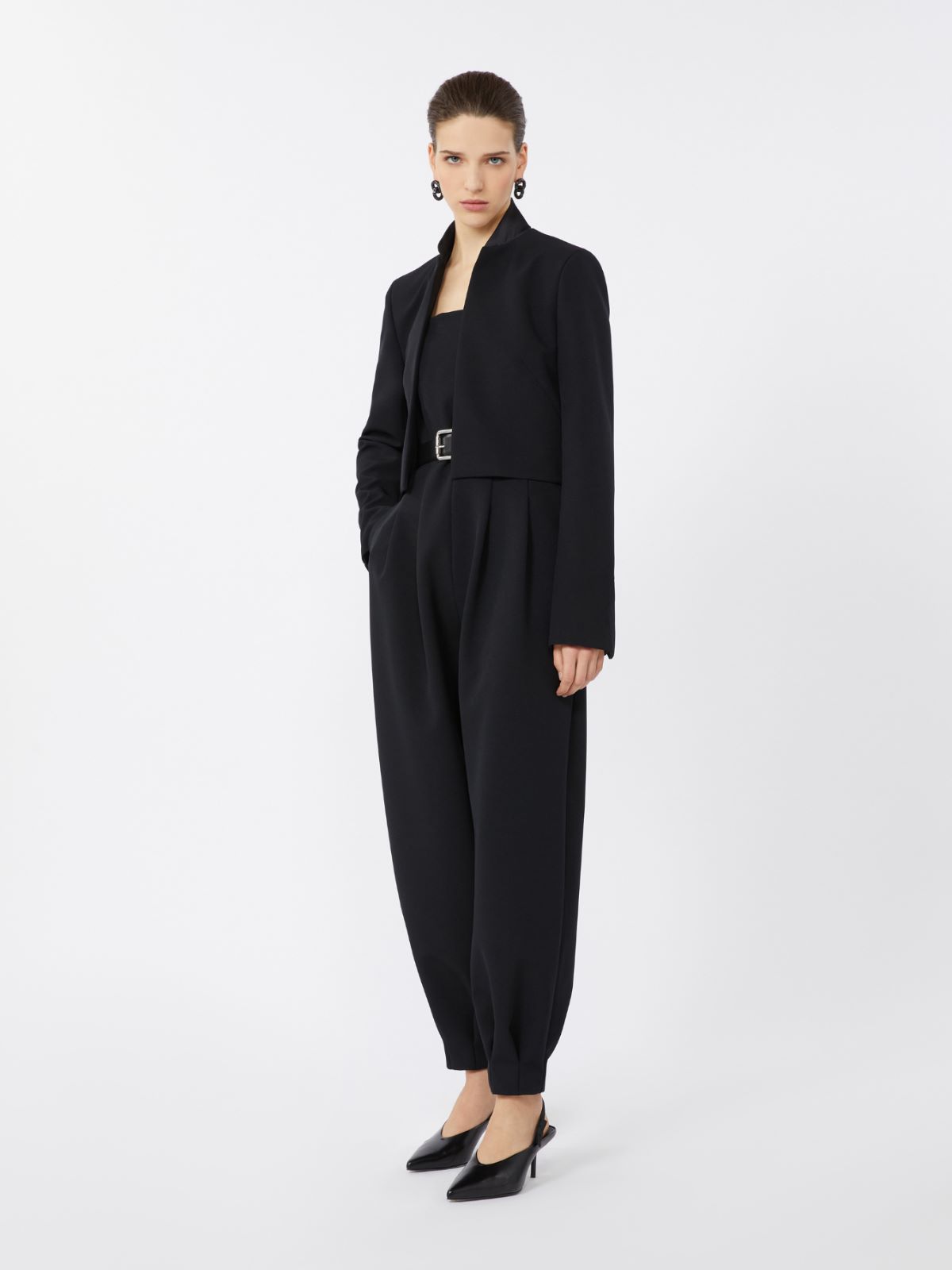 Bonded sable jumpsuit - BLACK - Max Mara