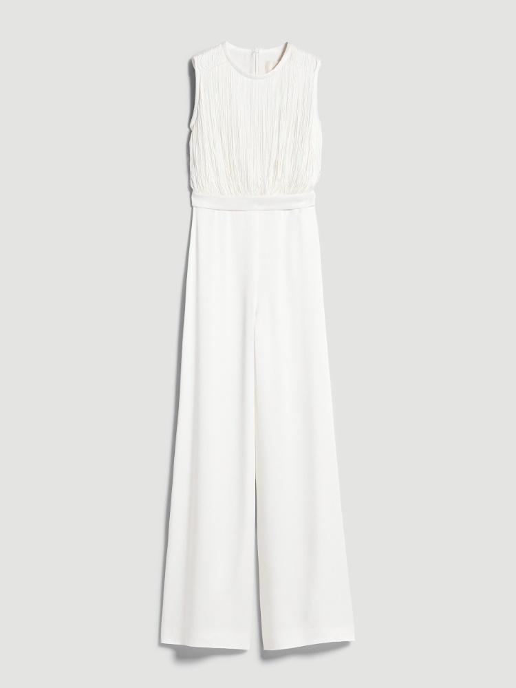 Fließender Jumpsuit aus Satin - WEISS - Max Mara