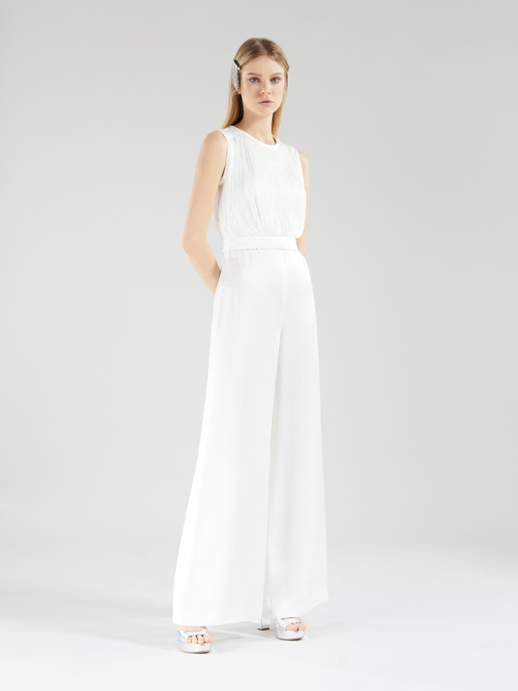 Fließender Jumpsuit aus Satin - WEISS - Max Mara