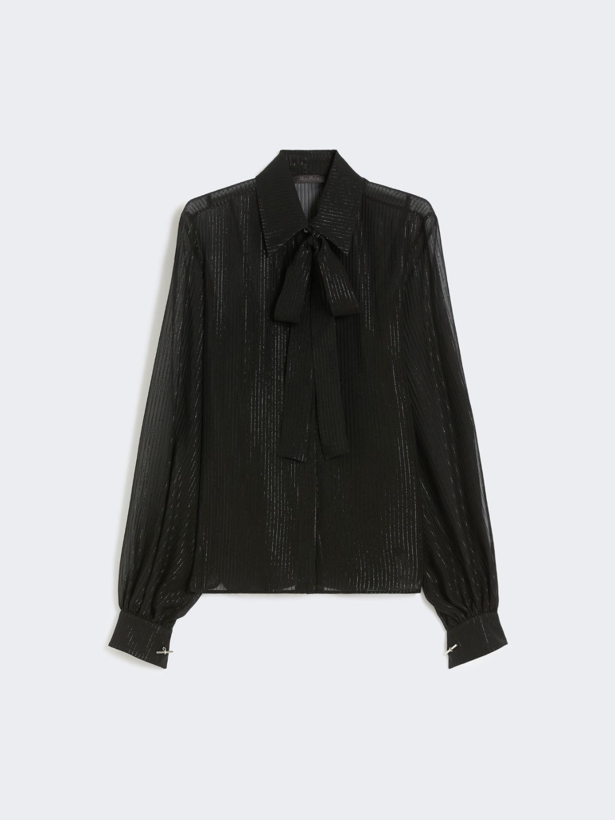 Blusa in chiffon di seta a righe - NERO - Max Mara - 10