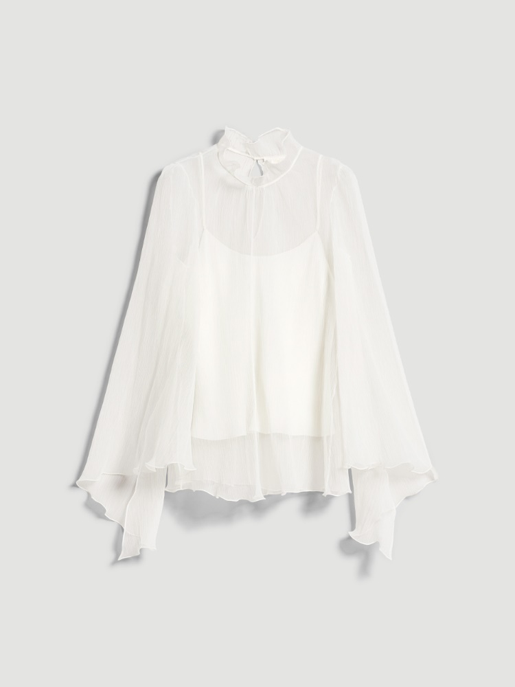 Blusa in creponne di seta - BIANCO - Max Mara