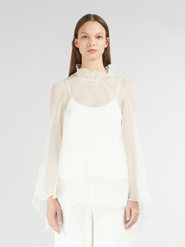 Blusa in creponne di seta - BIANCO - Max Mara