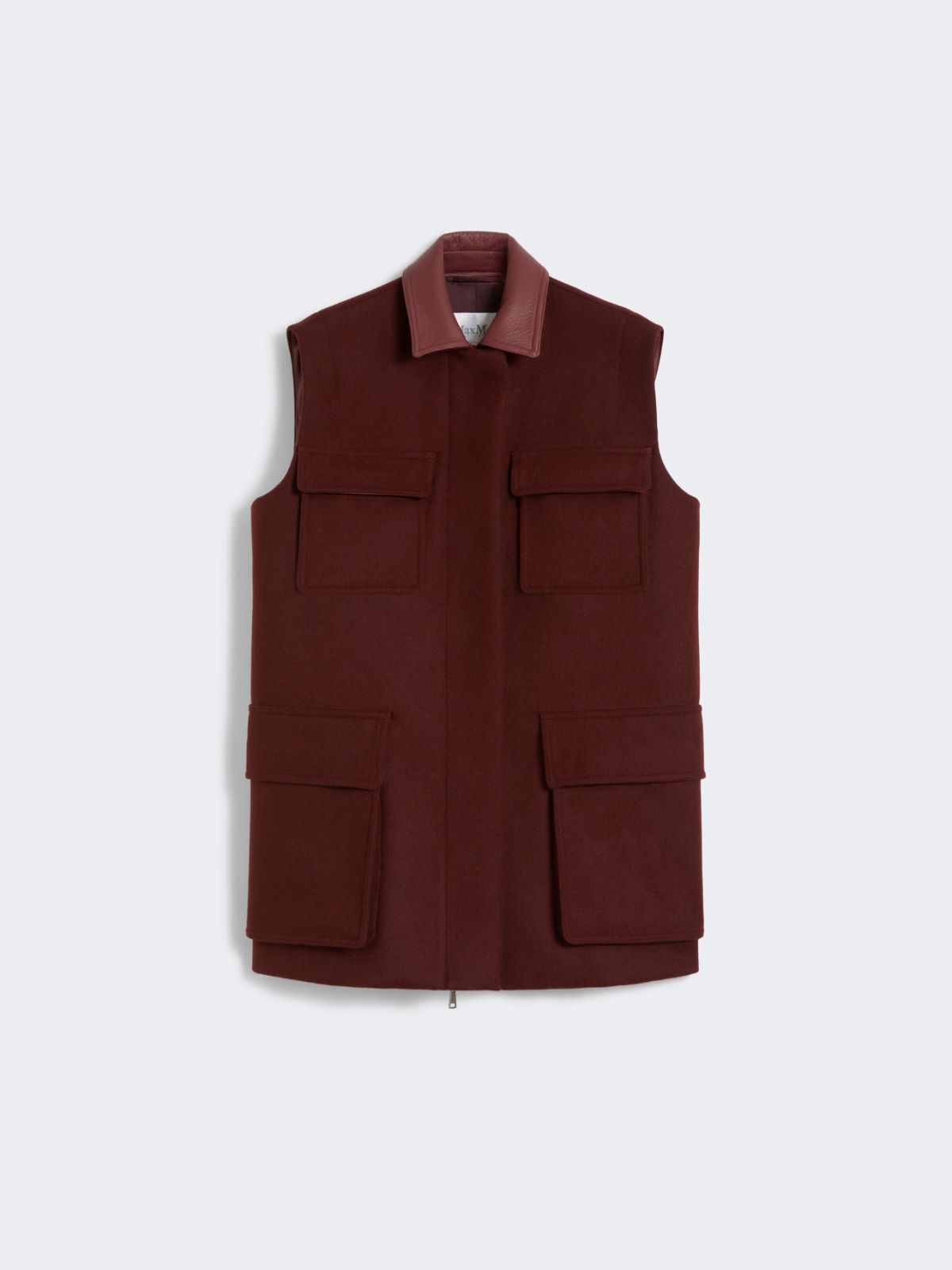 Wool, alpaca and cashmere long gilet - CHERRY - Max Mara - 8