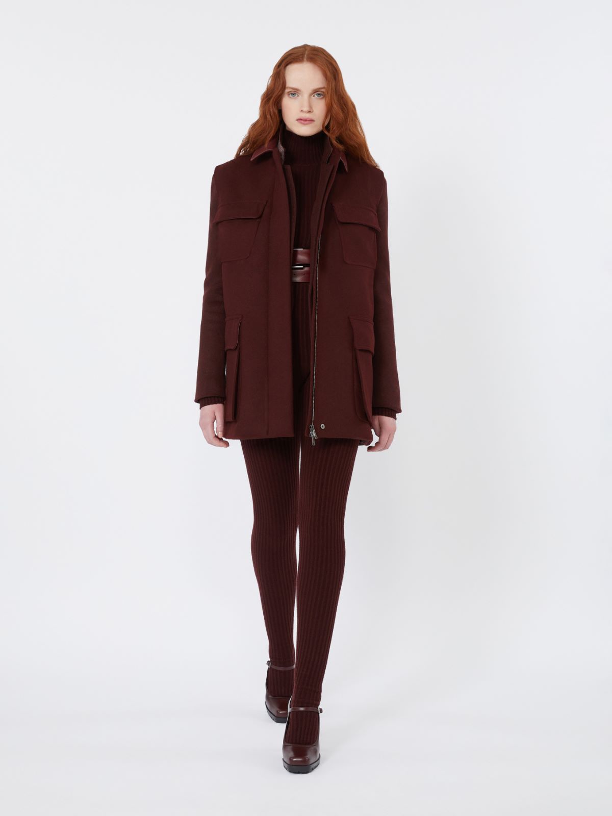 Wool, alpaca and cashmere long gilet - CHERRY - Max Mara - 8