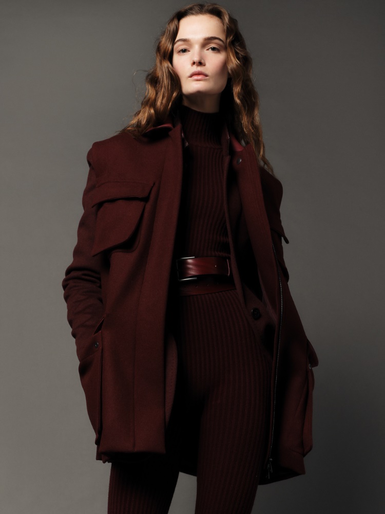 Wool, alpaca and cashmere long gilet + CHERRY - Max Mara