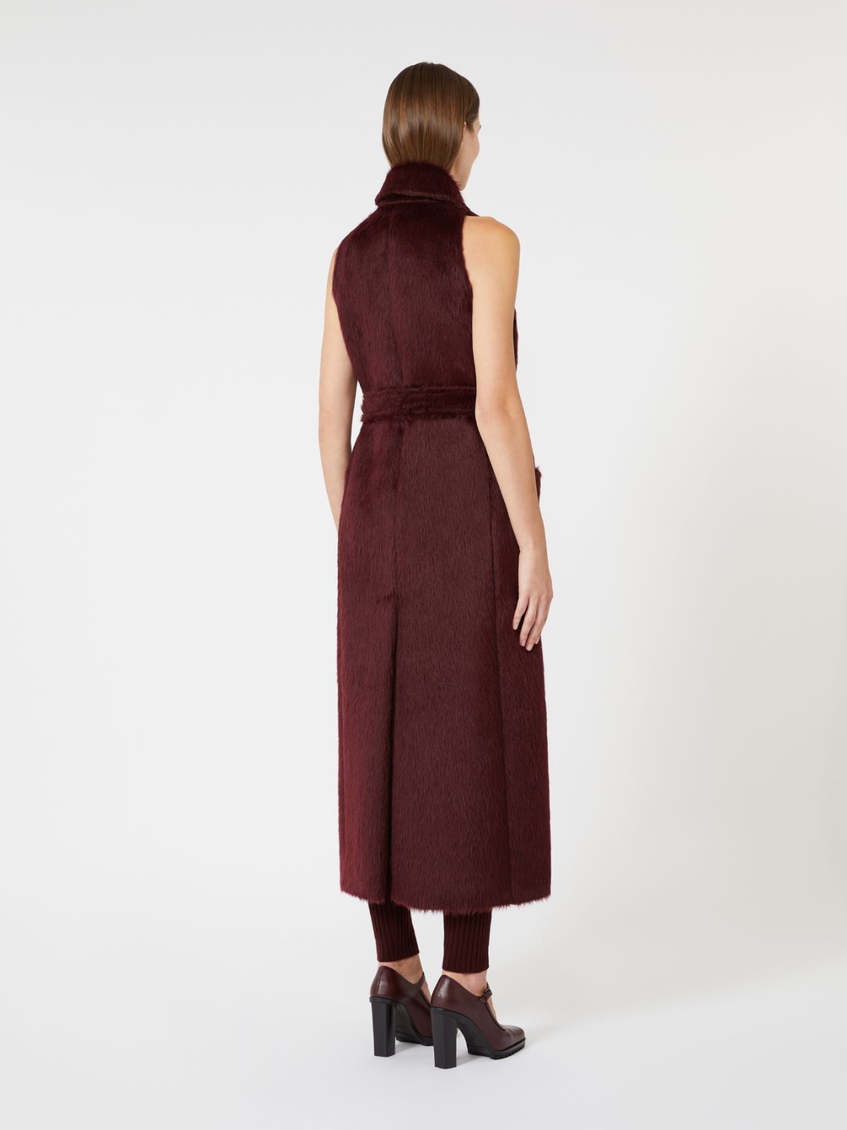 Sleeveless wool and alpaca coat - CHERRY - Max Mara - 3