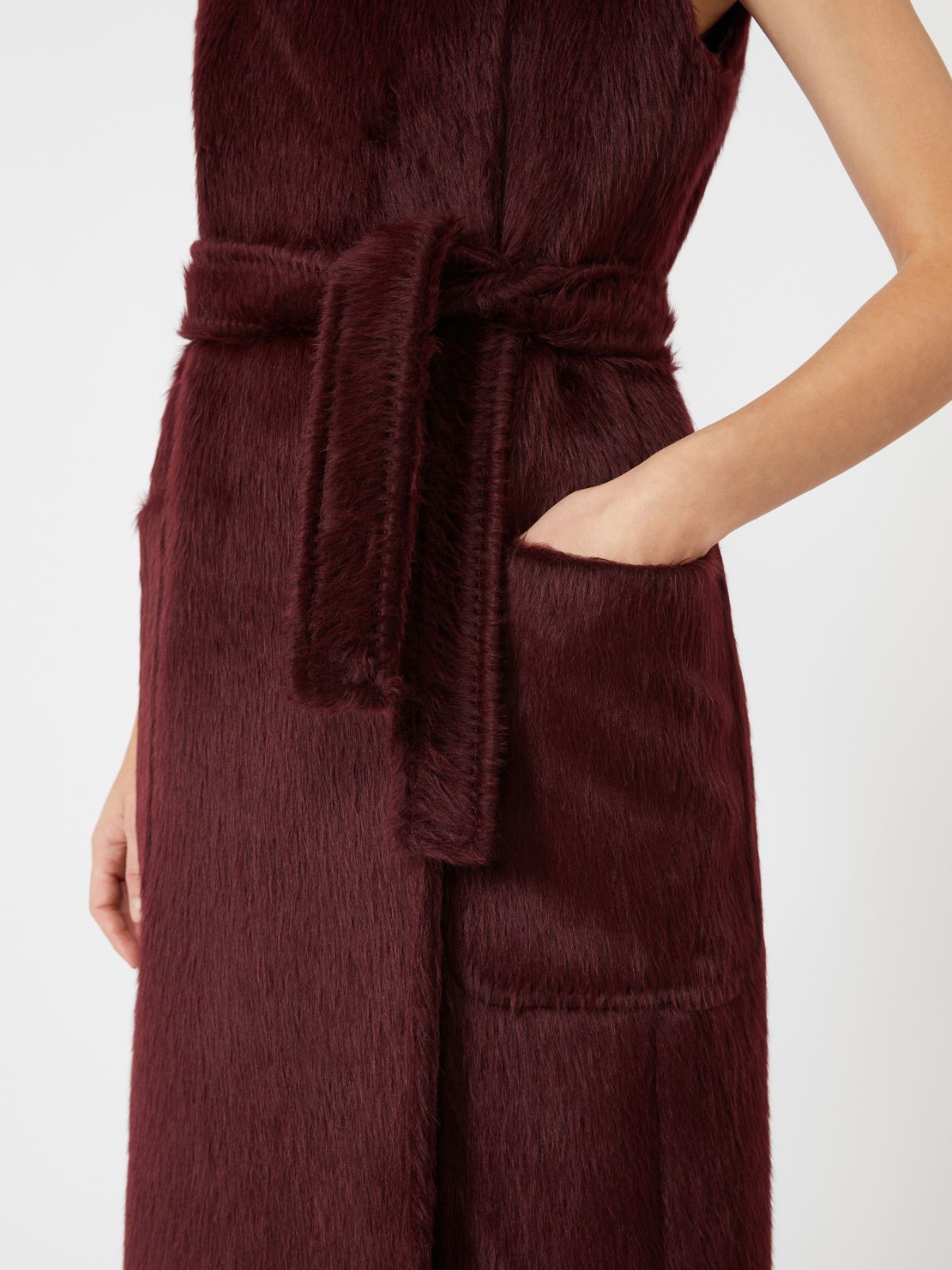 Sleeveless wool and alpaca coat - CHERRY - Max Mara - 5