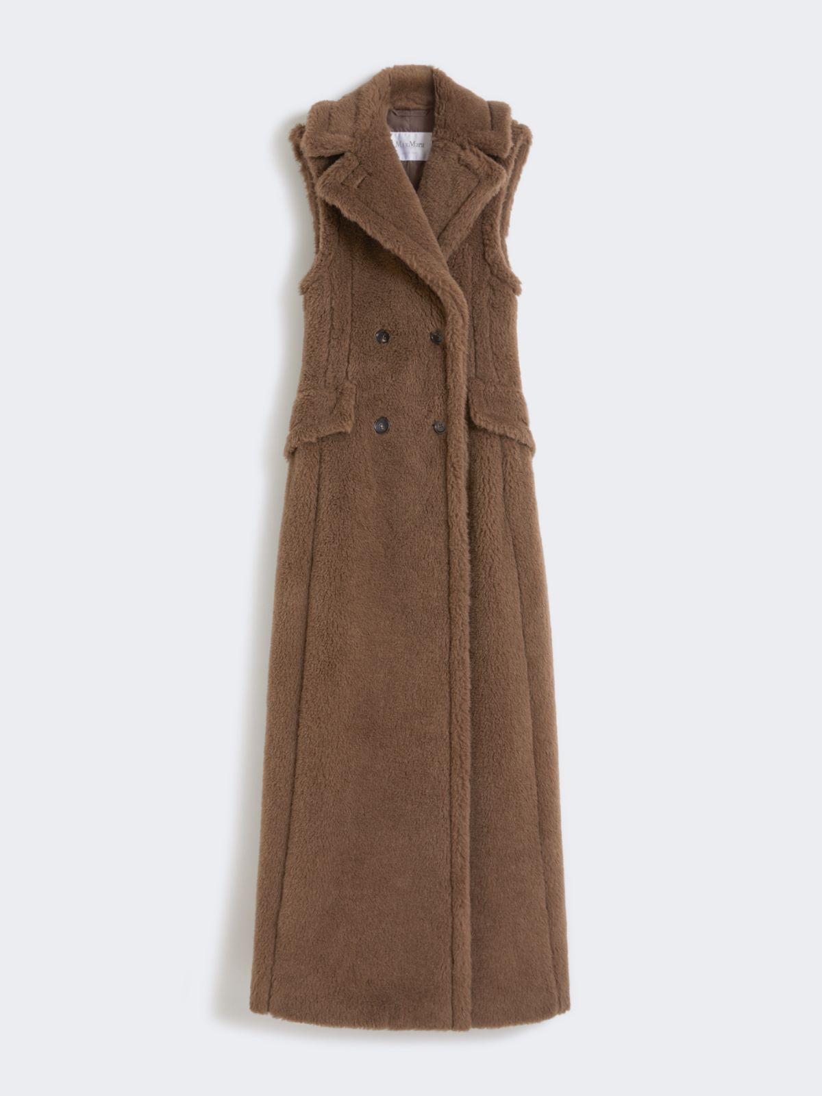 Sleeveless alpaca and wool Teddy coat - BROWN - Max Mara - 10