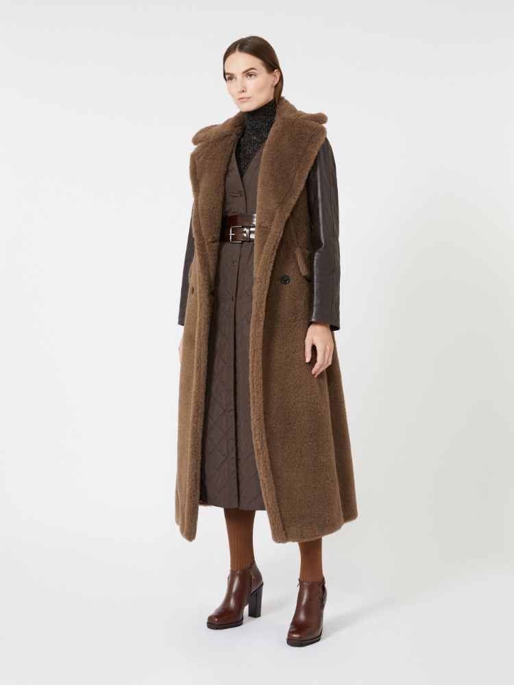 Sleeveless alpaca and wool Teddy coat - BROWN - Max Mara