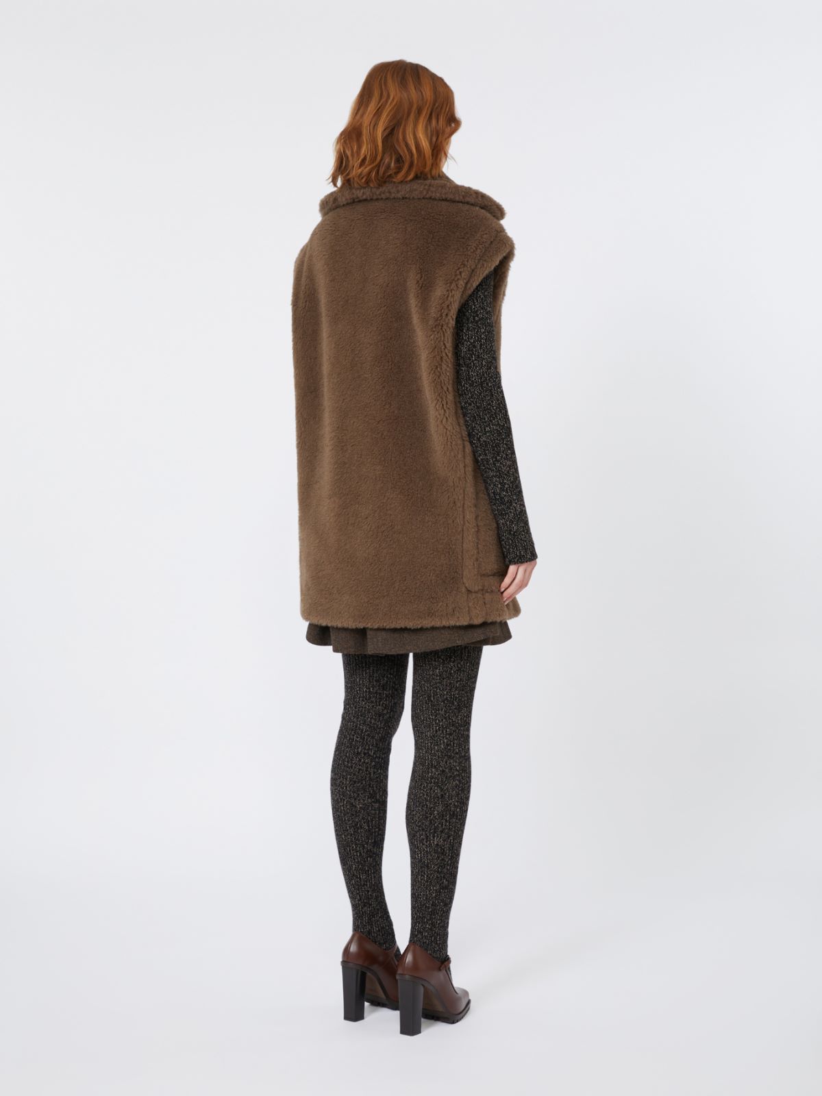 Wool and alpaca Teddy gilet - BROWN - Max Mara - 3