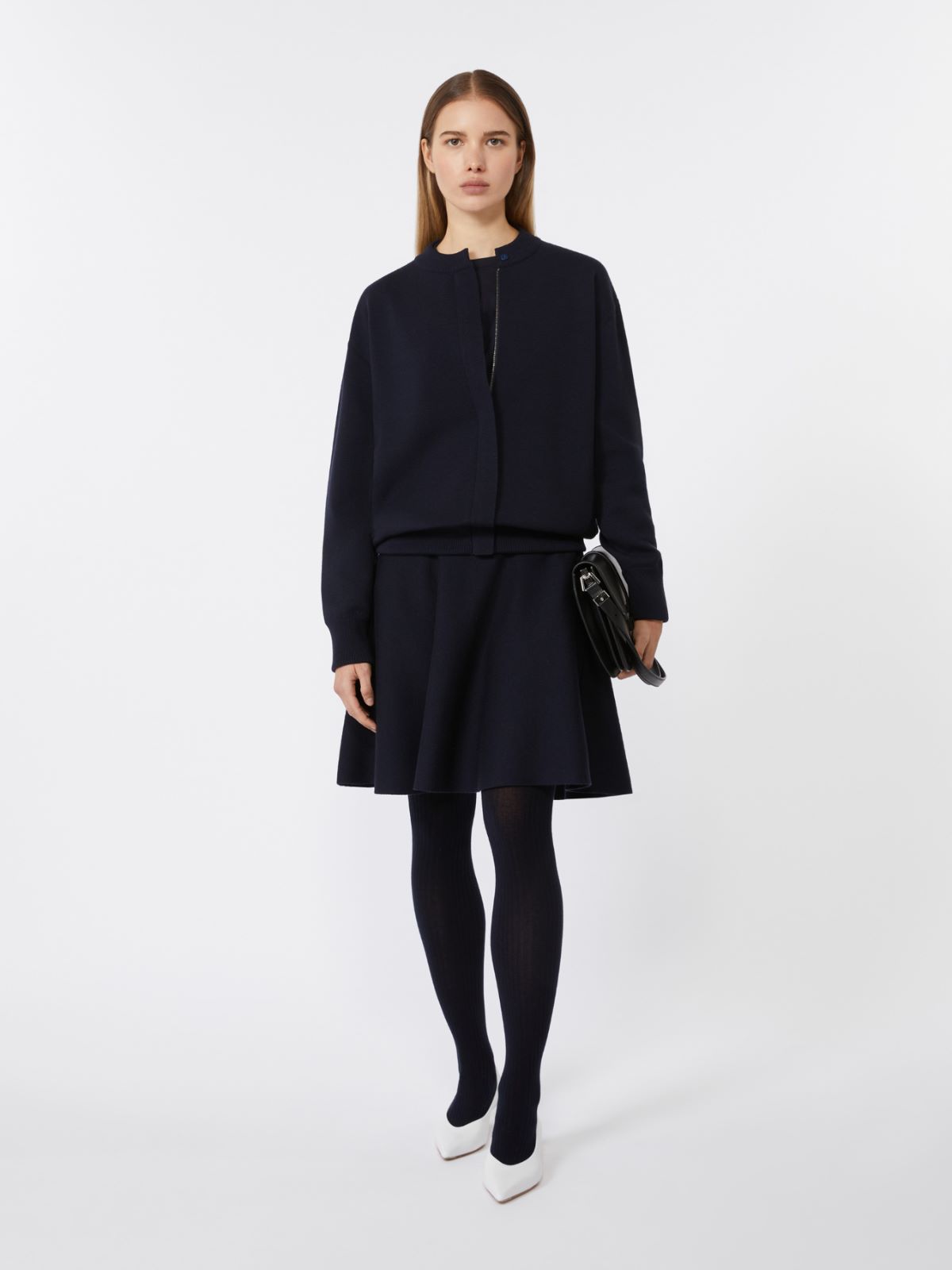 Cotton and viscose crêpe miniskirt - ULTRAMARINE - Max Mara