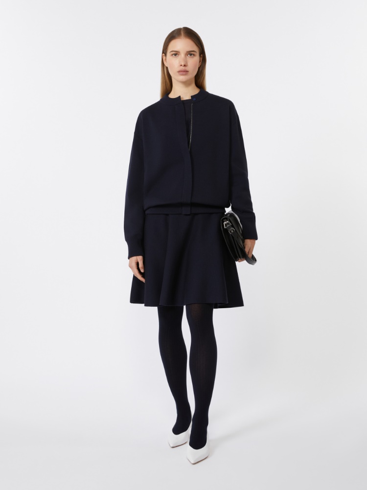 Cotton and viscose crêpe miniskirt - ULTRAMARINE - Max Mara