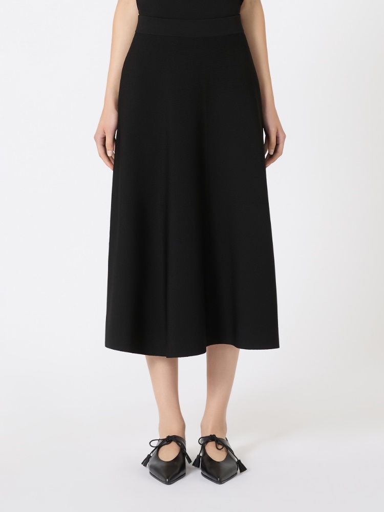 MAX MARA LOSANNA ビスコース クレープ ペンシル スカート ラツィオ] ビスコース クレープ ヤーン スカート, black