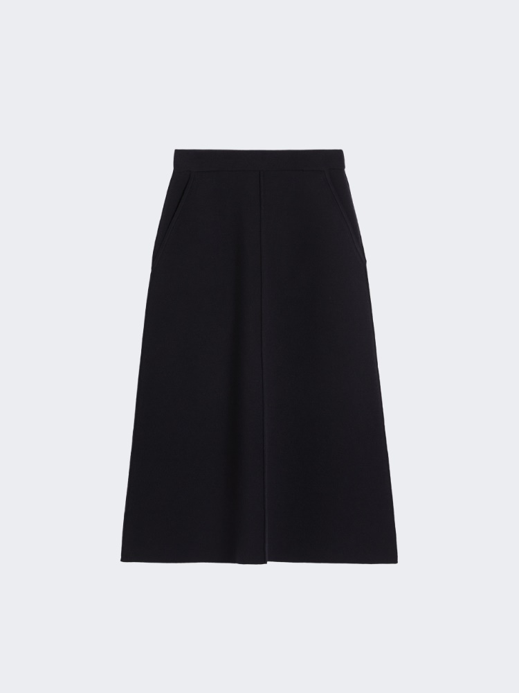 Viscose and wool yarn skirt - NAVY - Max Mara