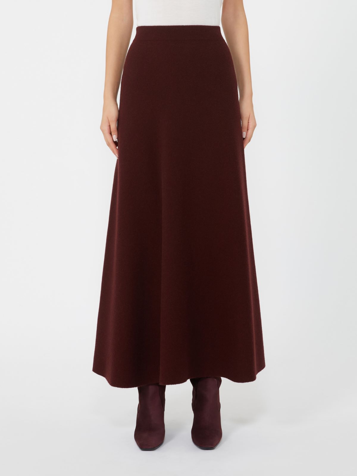 Wool and cashmere flared skirt - CHERRY - Max Mara - 2