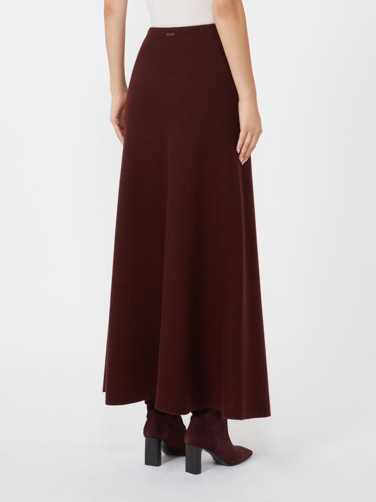 Wool and cashmere flared skirt - CHERRY - Max Mara - 3