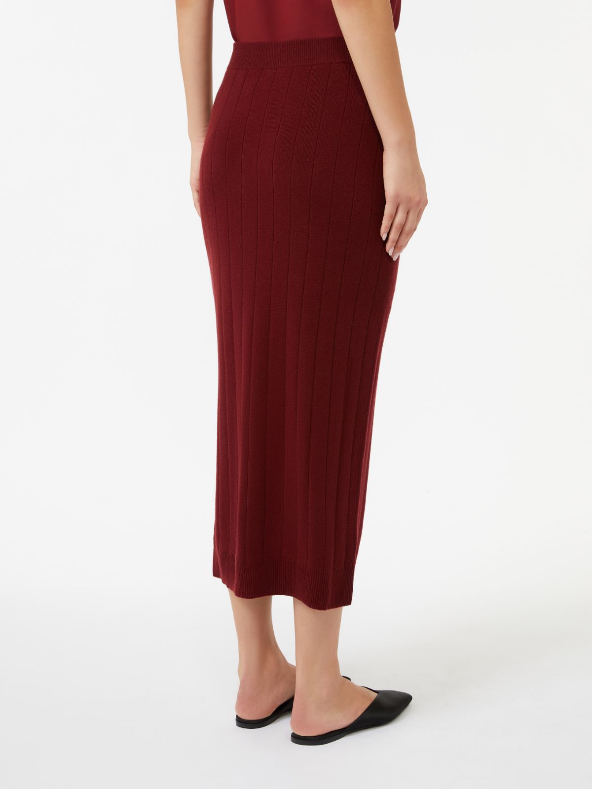 Cashmere yarn skirt - RASPBERRY - Max Mara - 3