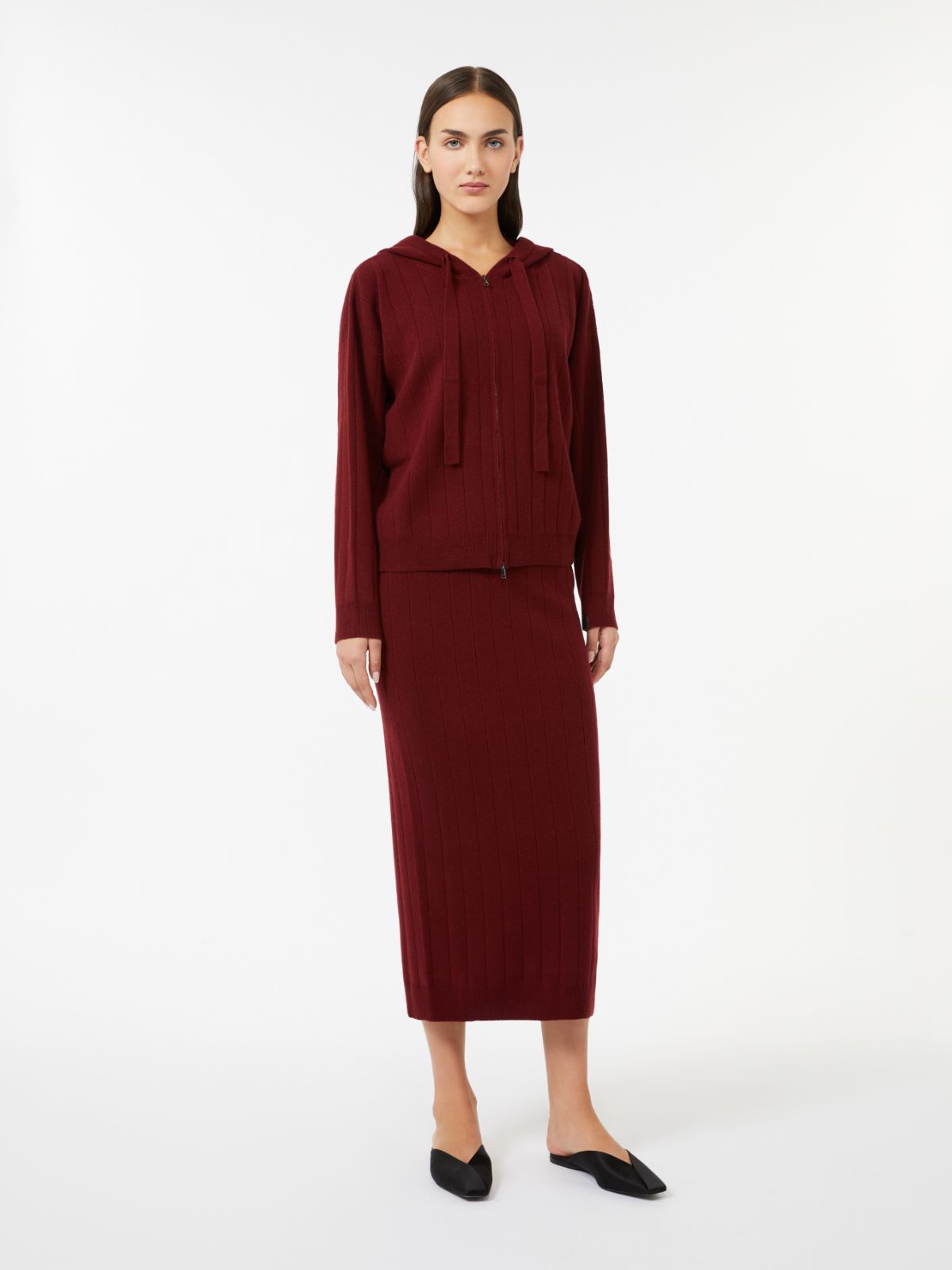 Cashmere yarn skirt - RASPBERRY - Max Mara