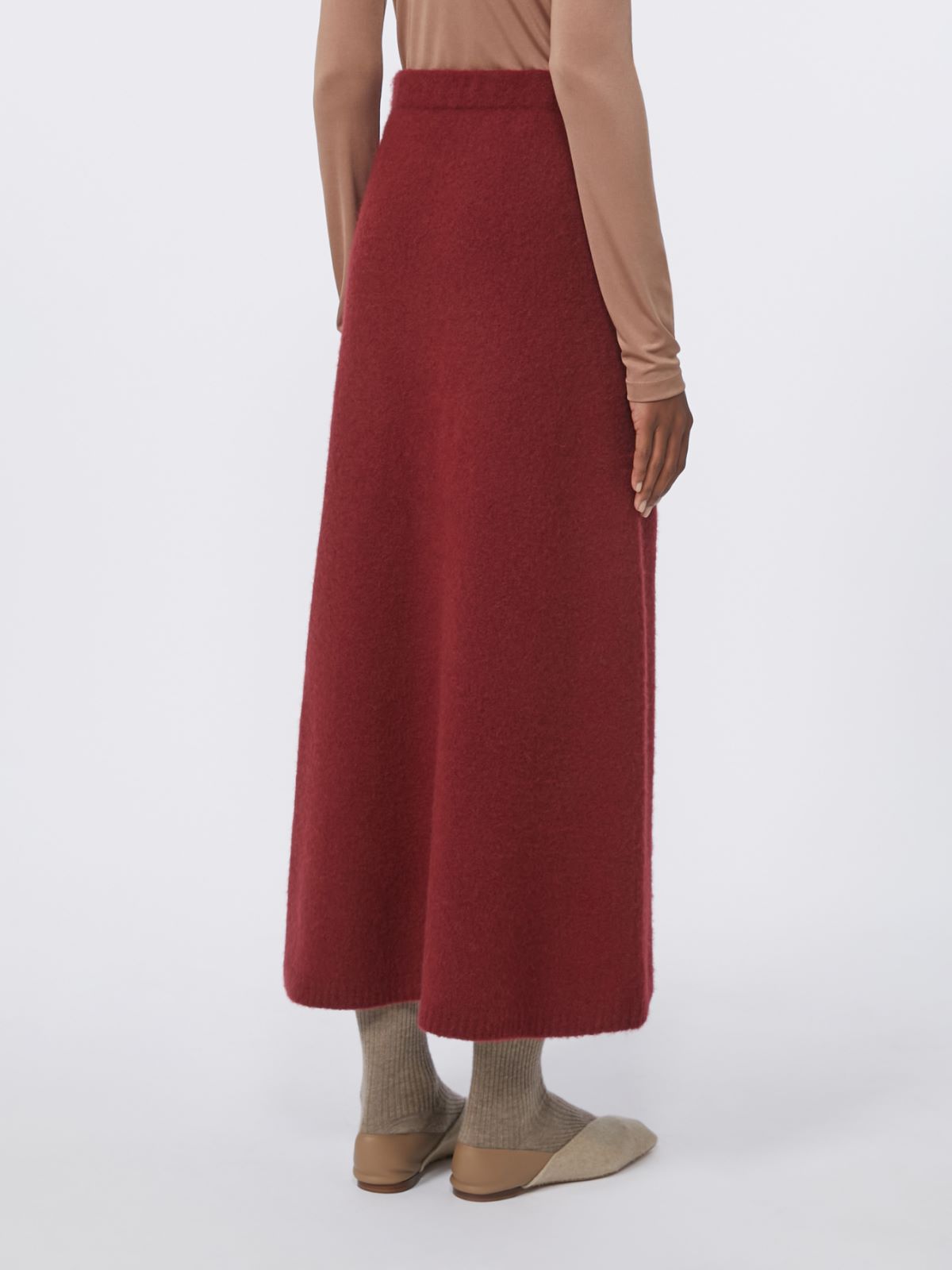 Stretch cashmere yarn skirt - RASPBERRY - Max Mara - 3