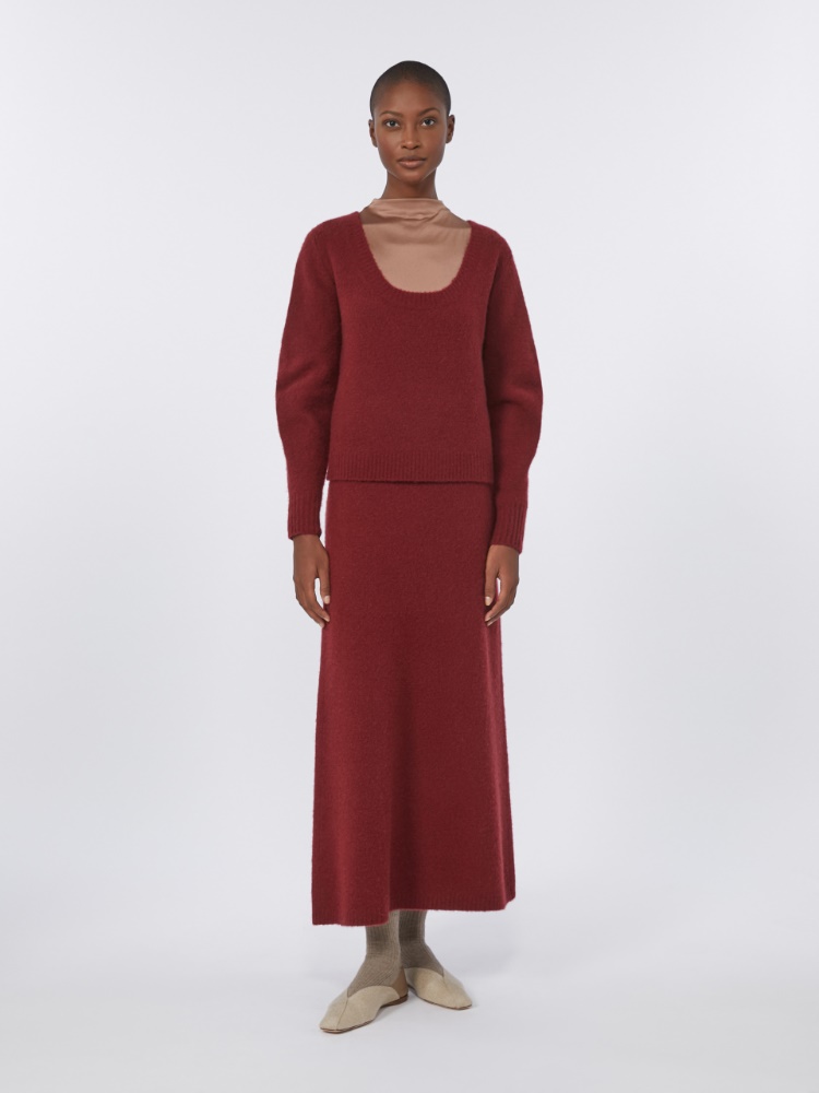 Stretch cashmere yarn skirt - RASPBERRY - Max Mara