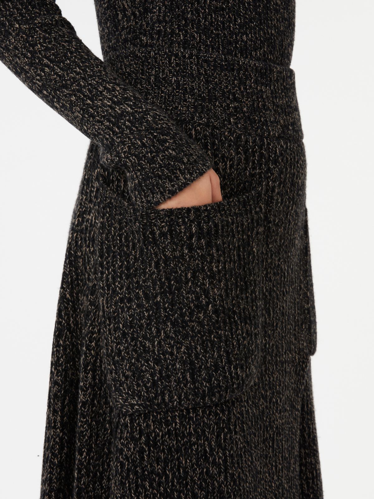 Jupe évasée en laine et cachemire à côtes - POIL DE CHAMEAU - Max Mara - 4