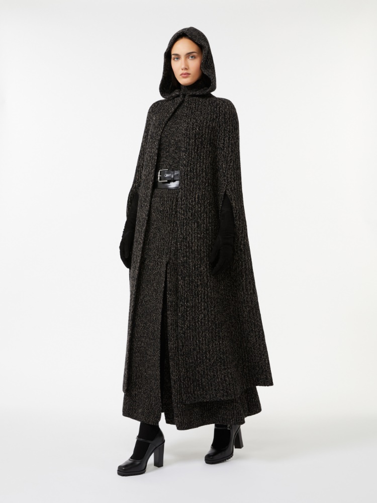 Ribbed wool and cashmere flared skirt - CAMEL - Max Mara