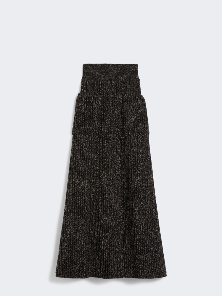 Ribbed wool and cashmere flared skirt - CAMEL - Max Mara