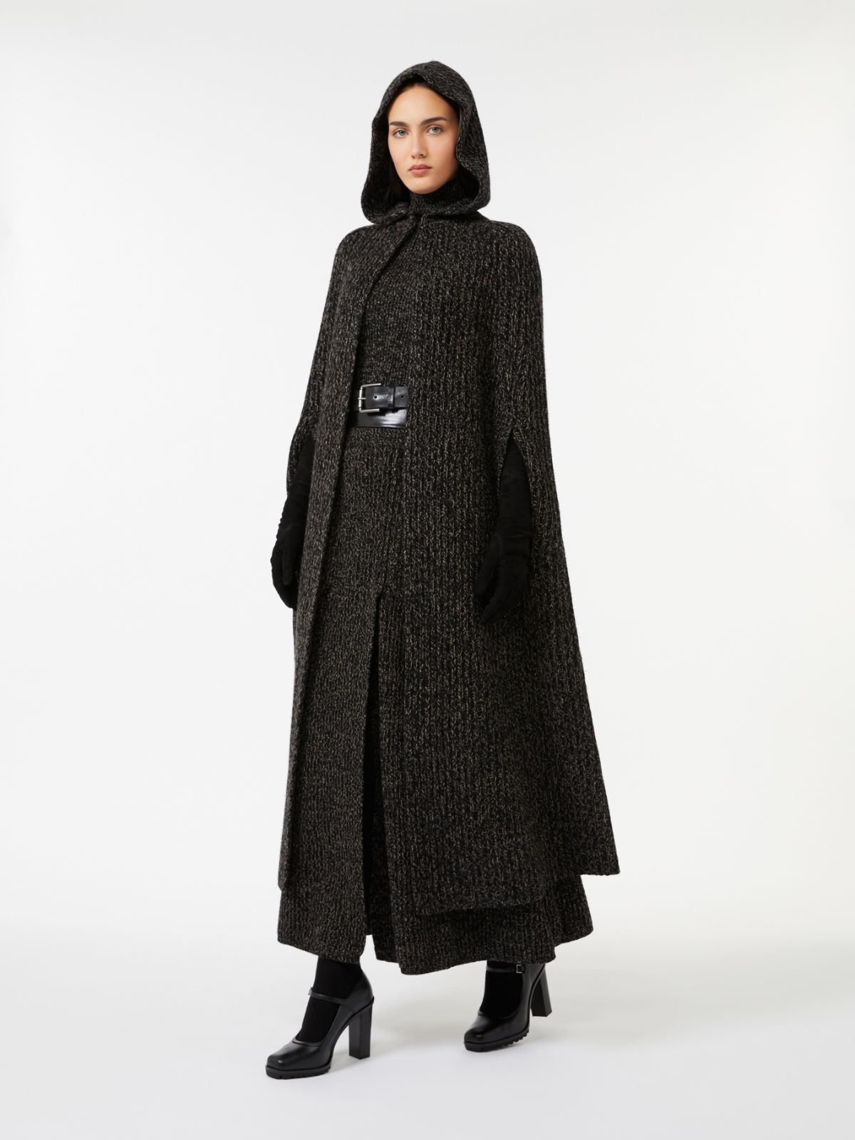 Jupe évasée en laine et cachemire à côtes - POIL DE CHAMEAU - Max Mara