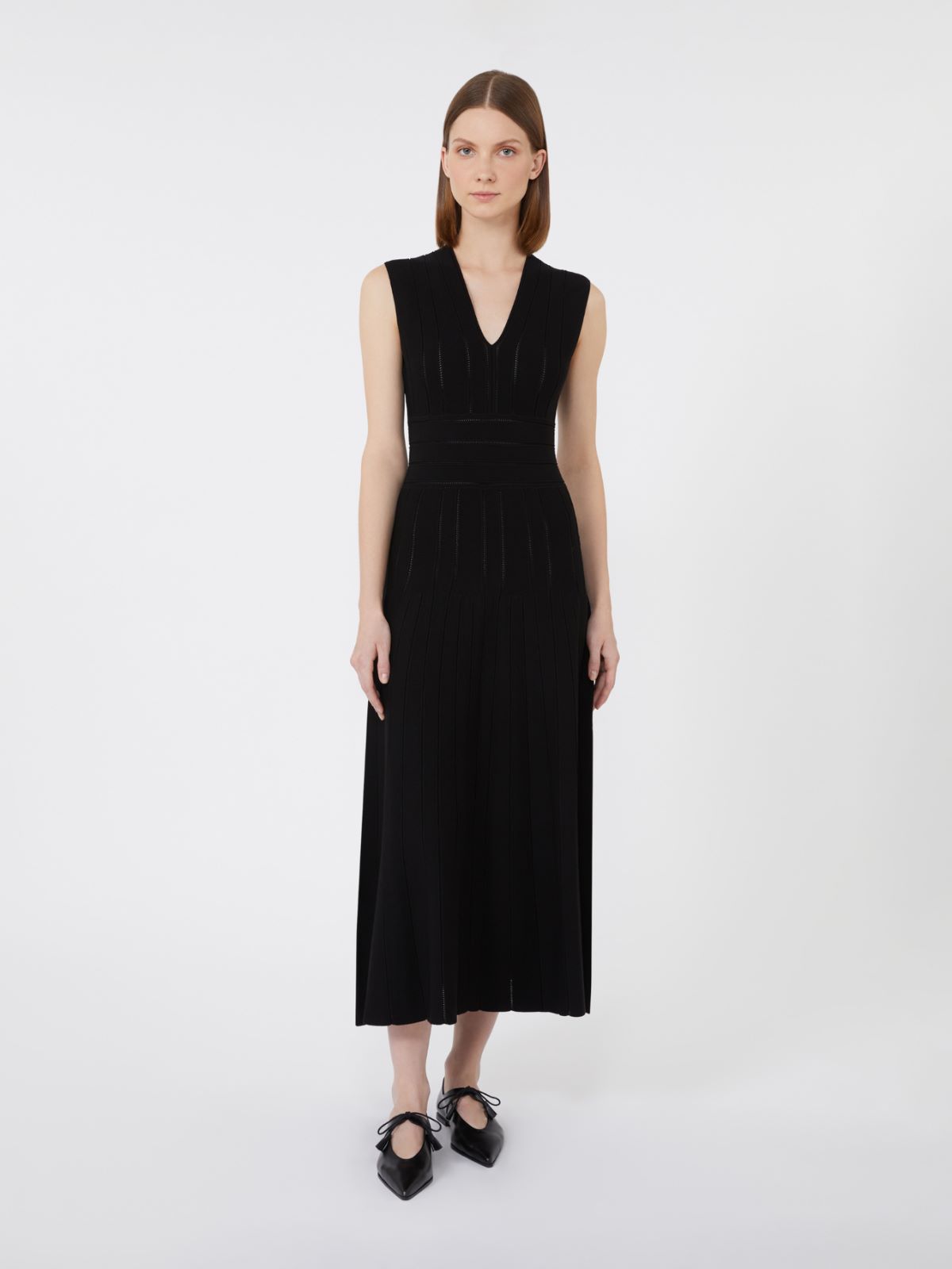 Viscose yarn dress - BLACK - Max Mara - 8