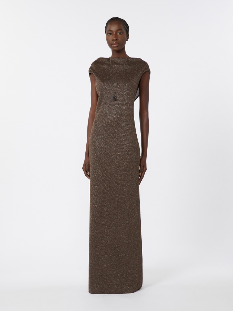 Viscose and lurex yarn dress - BROWN - Max Mara