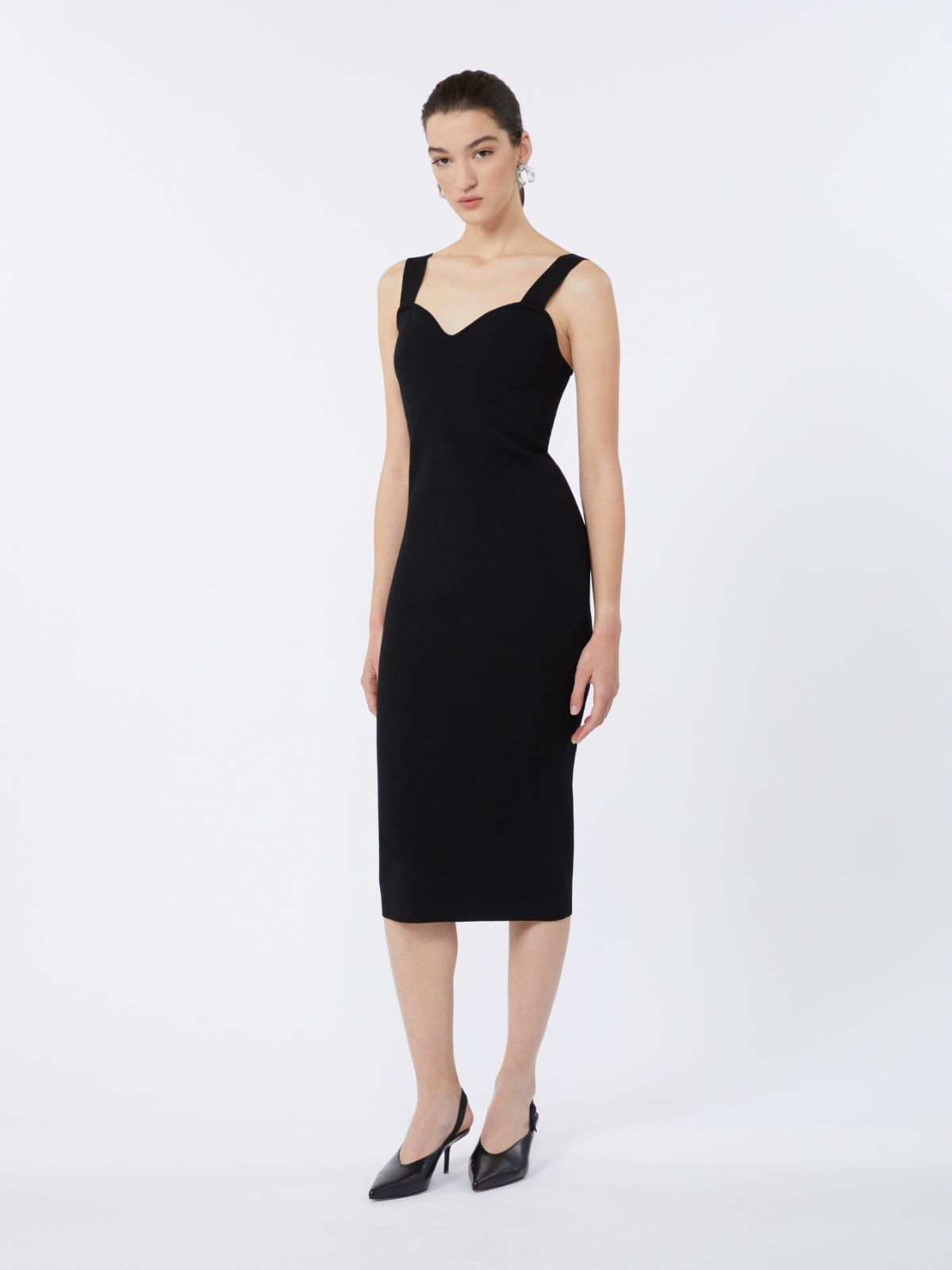 Viscose sheath dress - BLACK - Max Mara - 8