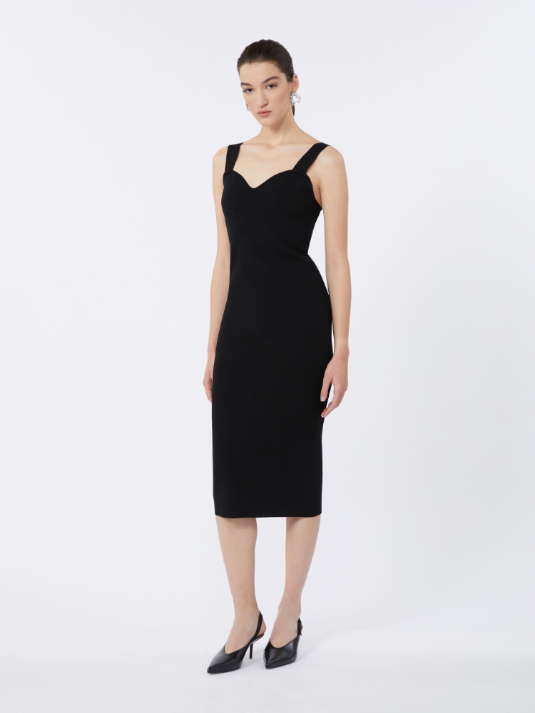 Viscose sheath dress - BLACK - Max Mara