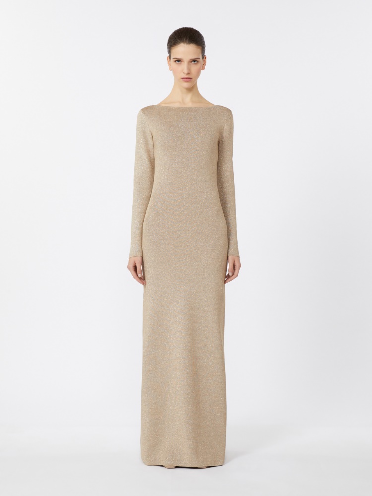 ワンピース Max Mara BRACCO - Viscose and lurex slim dress Viscose and lurex slim-fit dress, beige |