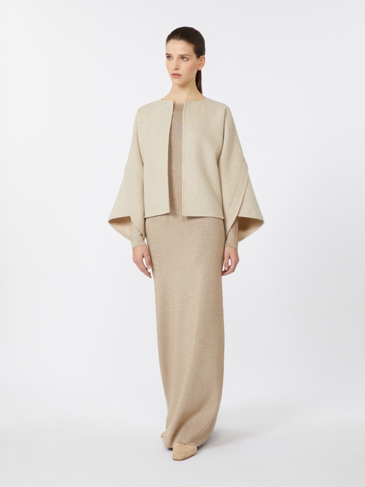 Viscose and lurex slim-fit dress - BEIGE - Max Mara
