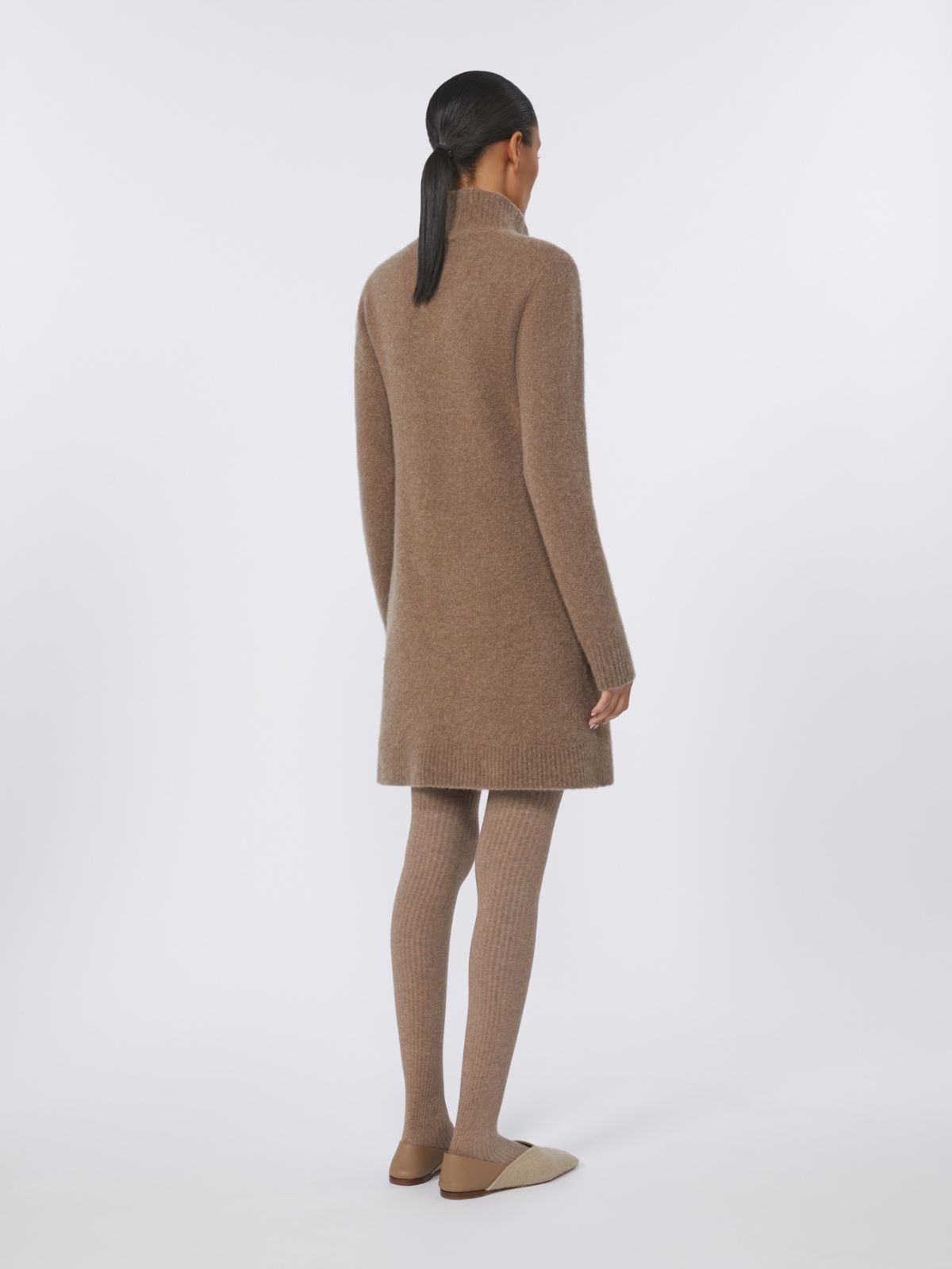 Dzianinowa sukienka z kaszmiru ze streczem - BEŻOWY GOŁĘBI - Max Mara - 3