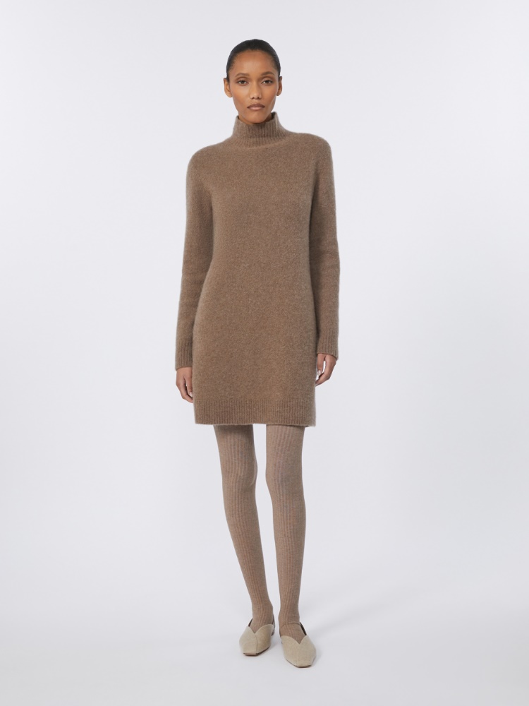 Dzianinowa sukienka z kaszmiru ze streczem - BEŻOWY GOŁĘBI - Max Mara - 2