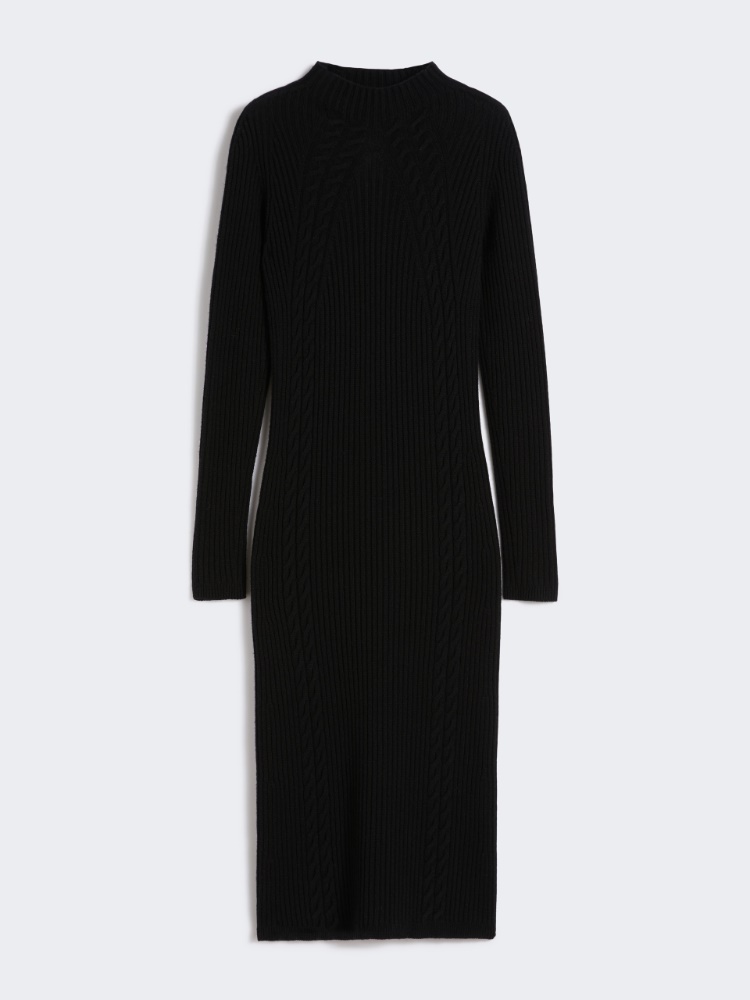Wool and cashmere slim-fit dress - BLACK - Max Mara