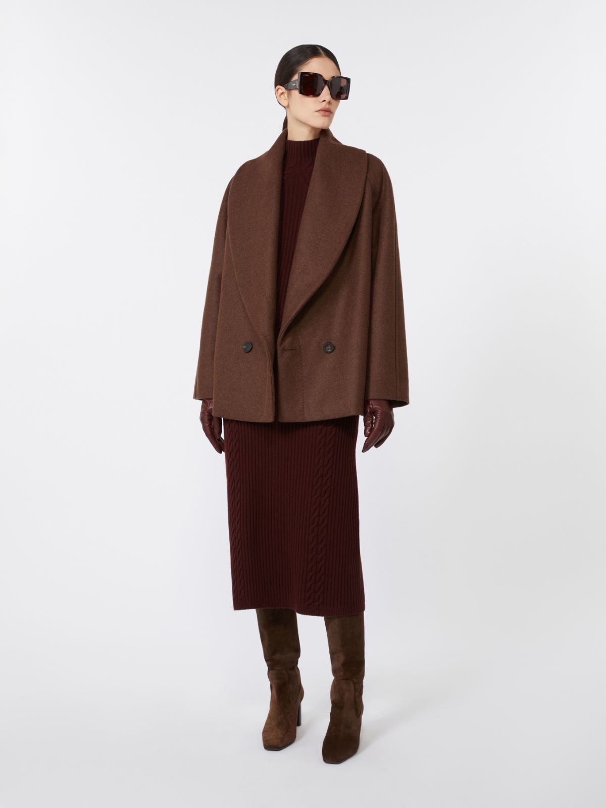 Wool and cashmere slim-fit dress + CHERRY - Max Mara