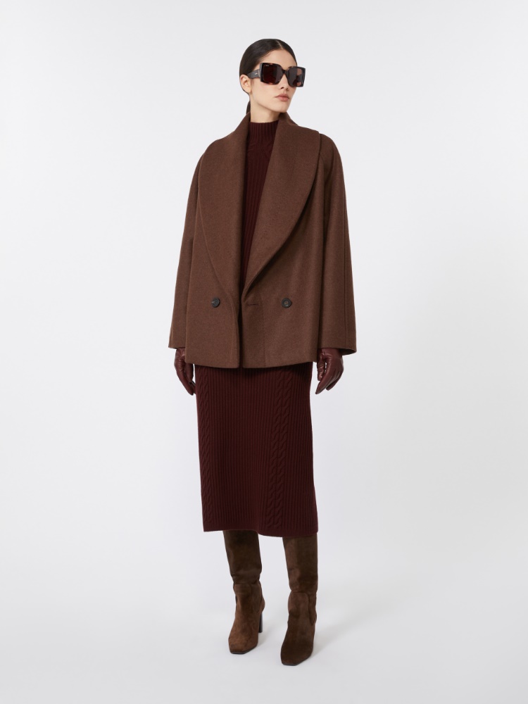 Wool and cashmere slim-fit dress - CHERRY - Max Mara
