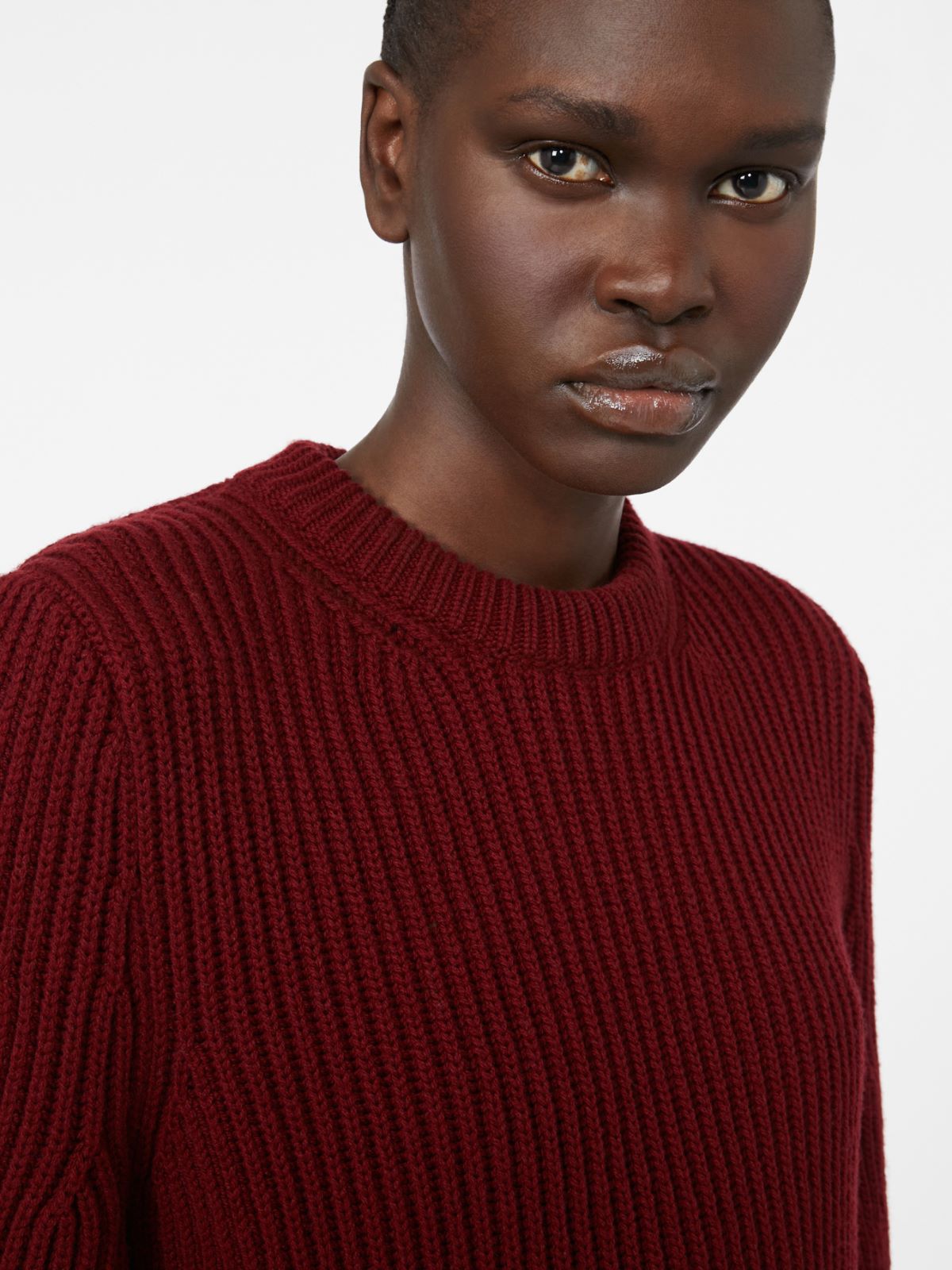 Wool and cashmere cape dress - RASPBERRY - Max Mara - 4