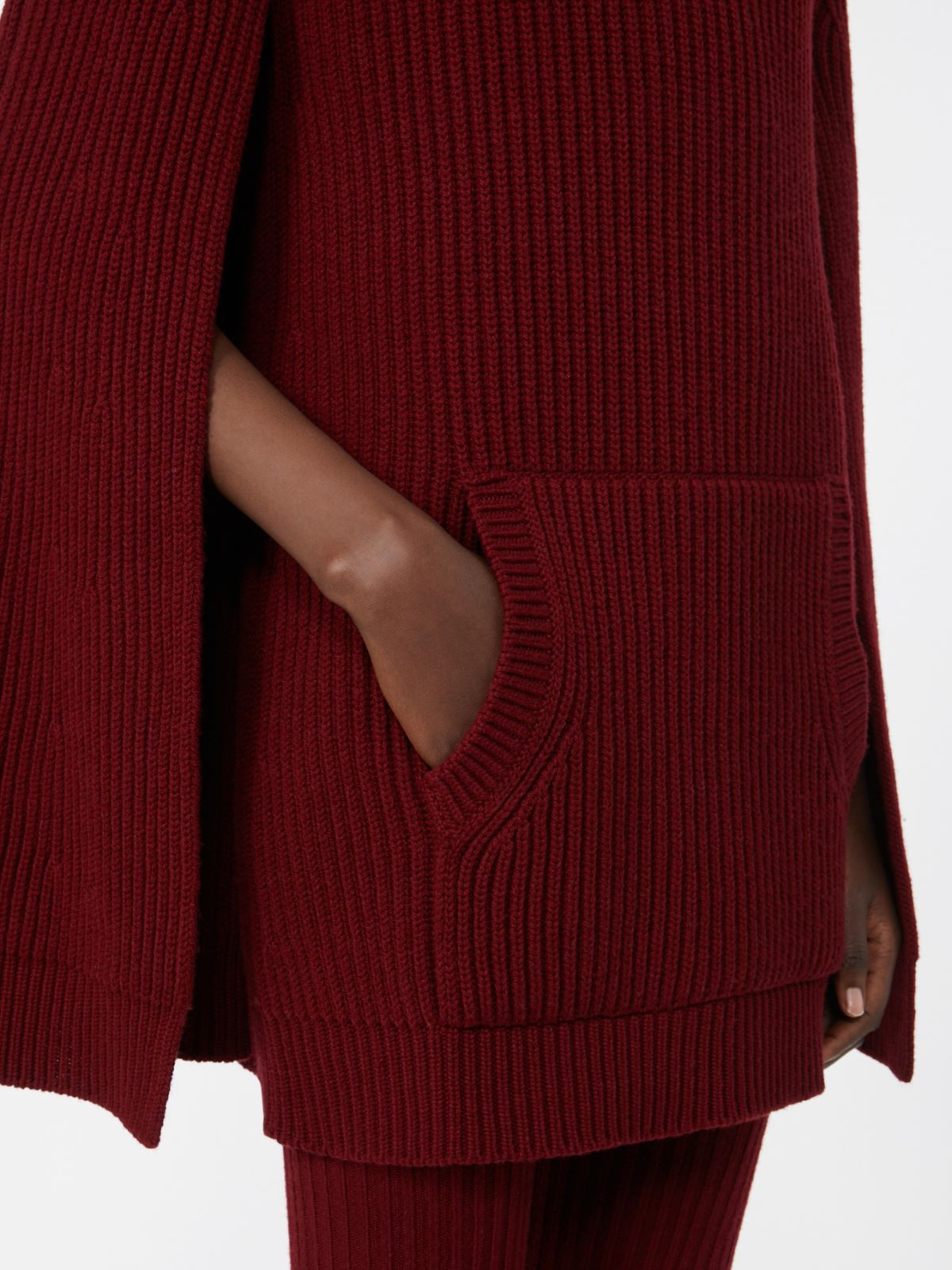 Wool and cashmere cape dress - RASPBERRY - Max Mara - 5